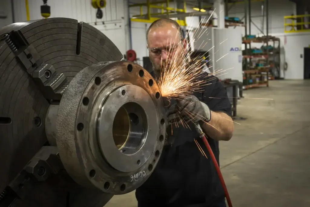 Man repairing cylinder